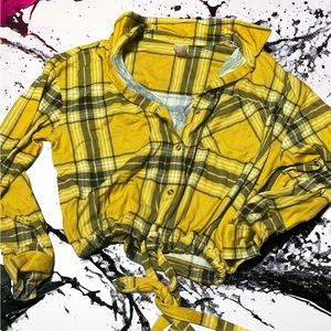 No Boundaries Yellow Plaid Crop top